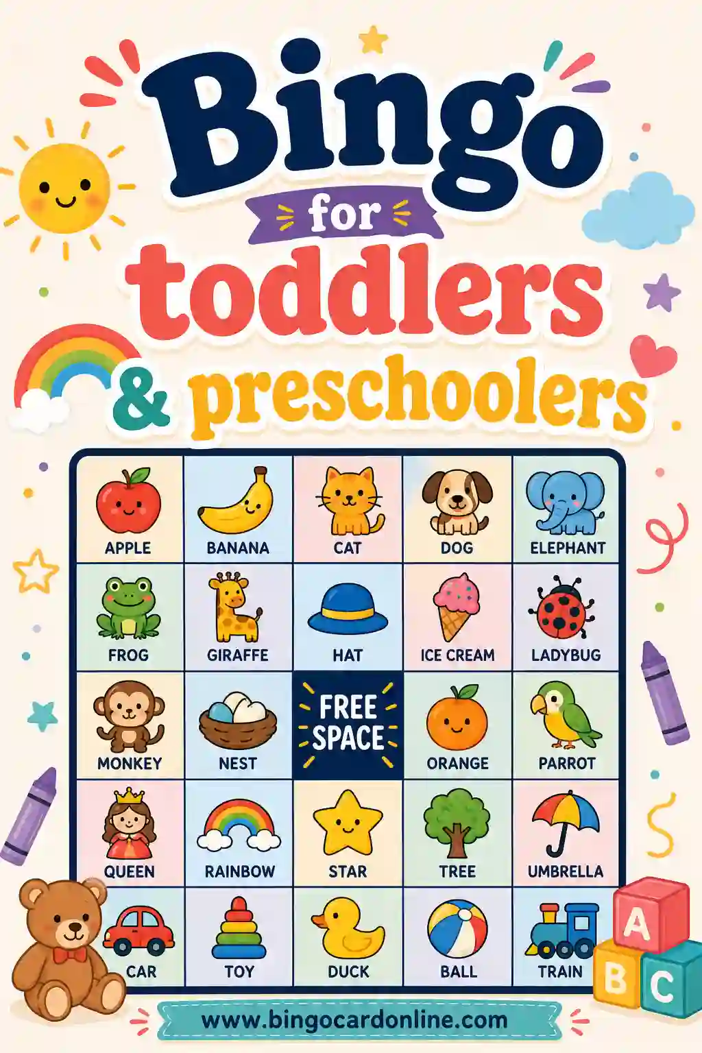 Bingo for Toddlers & Preschoolers: Simple, Fun & Free